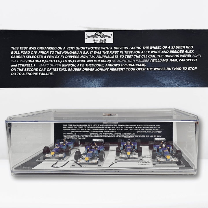 1996 Sauber Petronas Red Bull Ford C15 Hungarian GP Test 1:43 4-Car Diorama Set