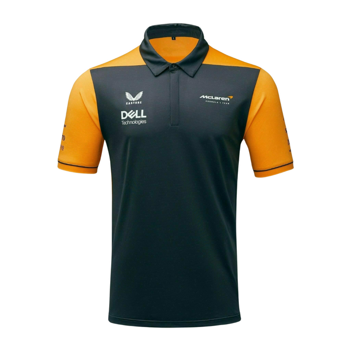 McLaren F1™ Team Replica Polo Shirt - Men - Dark Grey and Papaya Orange