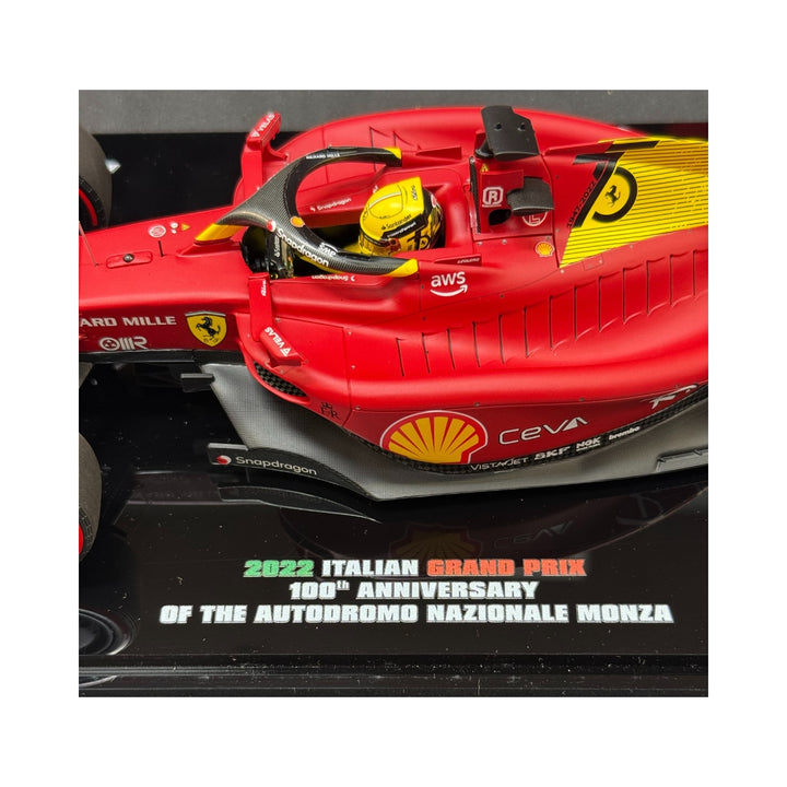 2022 Scuderia Ferrari HP F1™ Team Charles Leclerc 2022 Monza GP 2nd Place & Pole 100th Anniversary Model - Red/Yellow