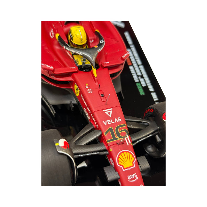 2022 Scuderia Ferrari HP F1™ Team Charles Leclerc 2022 Monza GP 2nd Place & Pole 100th Anniversary Model - Red/Yellow