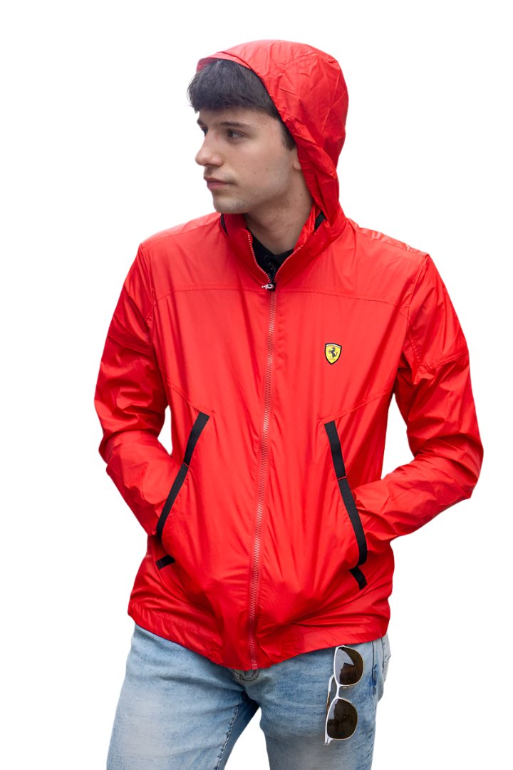 Scuderia Ferrari Men's Rain Jacket - Rosso Corsa Red