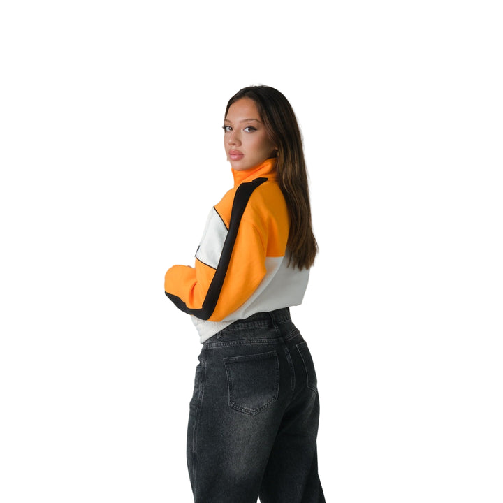 2025 McLaren F1™ Team Top Speed Women's Fitted Tailored Fleece Jacket - Papaya/Beige