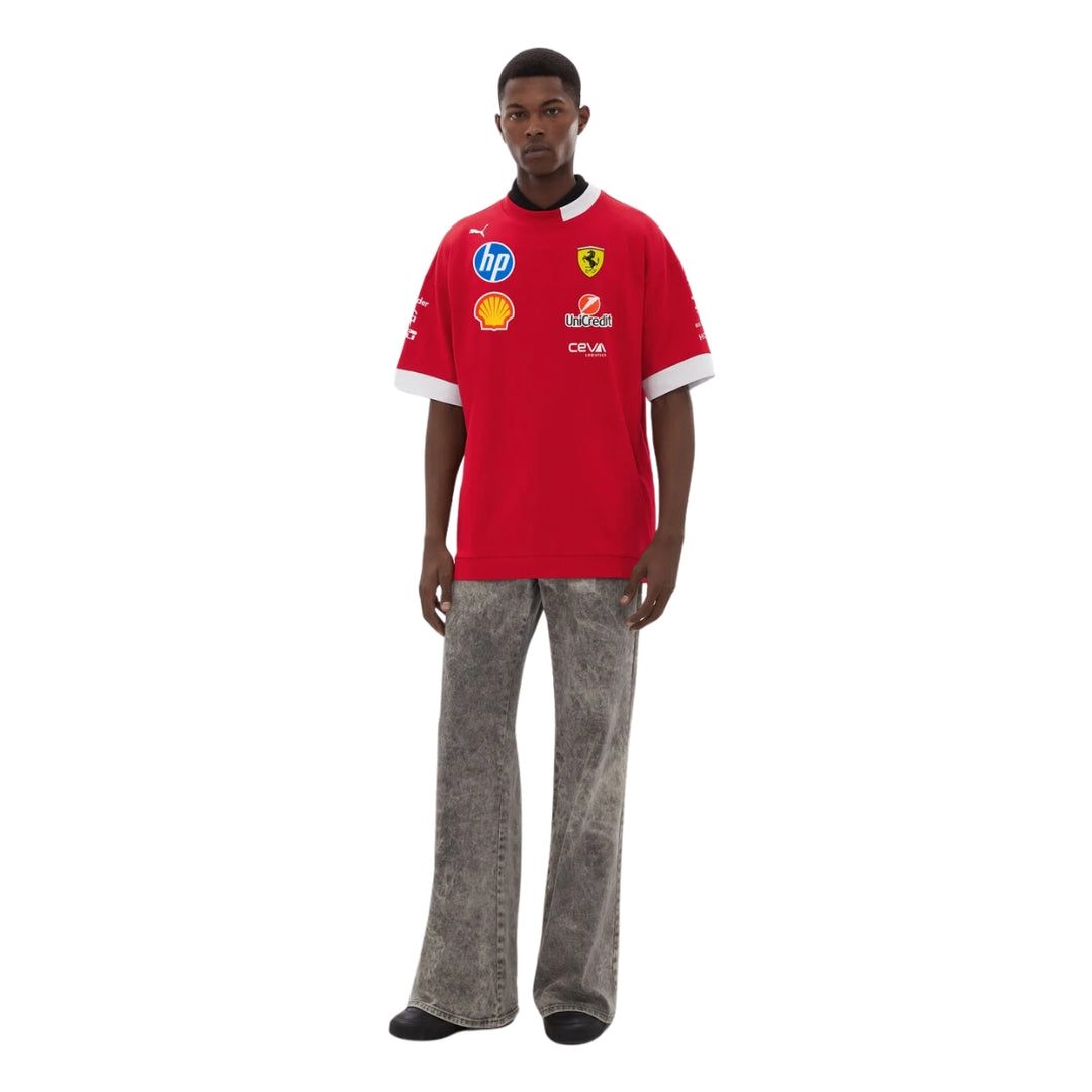 2025 Scuderia Ferrari F1™ HP Team Oversized Driver Men's T-Shirt - Dark Cherry