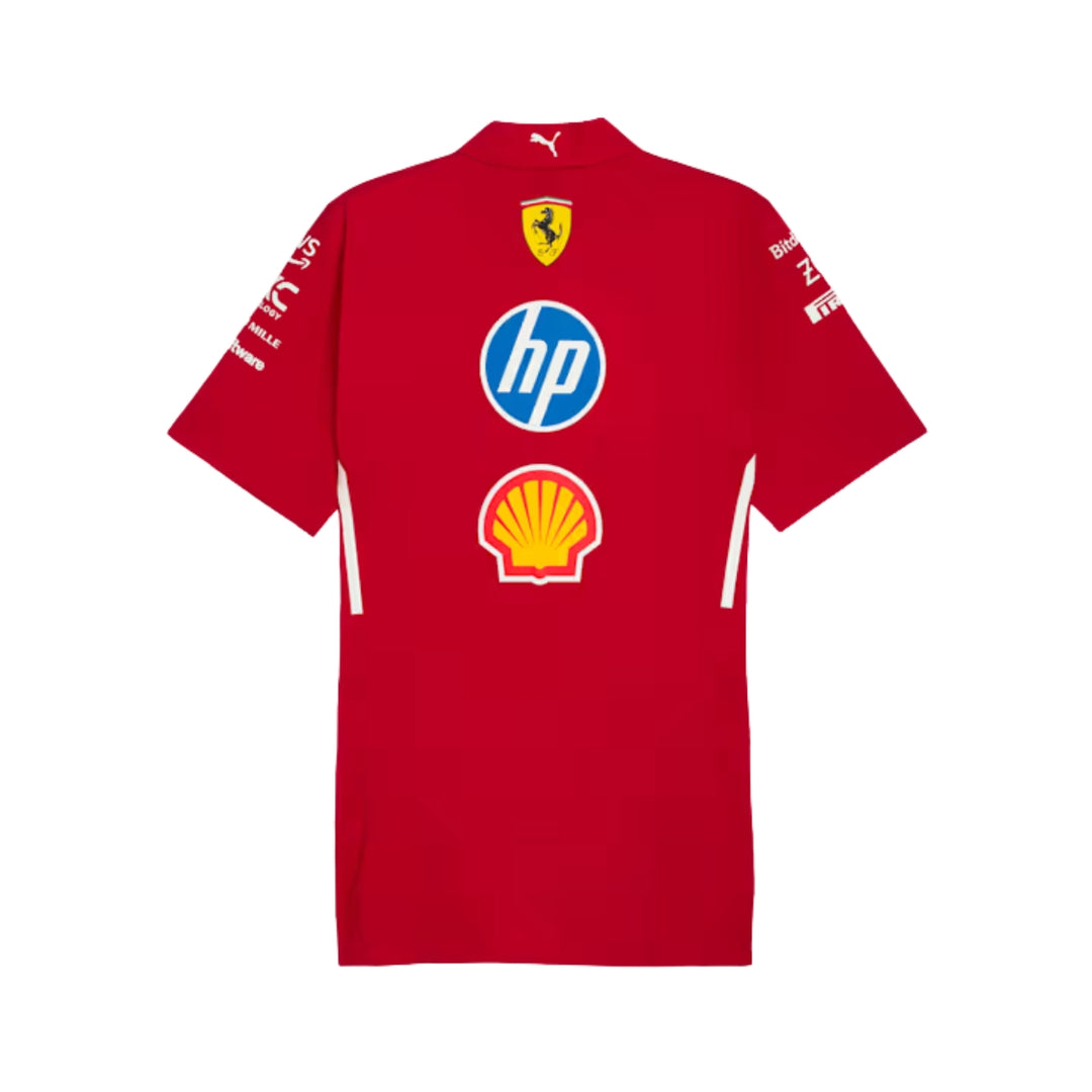 2025 Scuderia Ferrari F1™ HP Team Men's Button Up Shirt - Dark Cherry Red