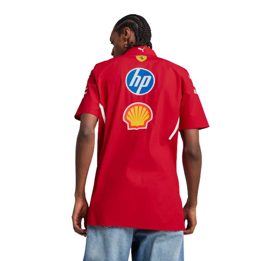 2025 Scuderia Ferrari F1™ HP Team Men's Button Up Shirt - Dark Cherry Red