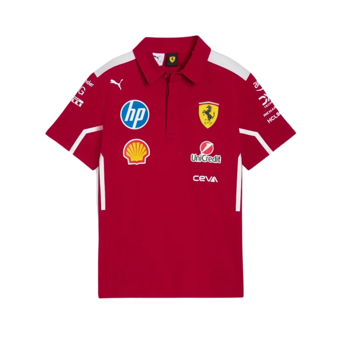 2025 Scuderia Ferrari HP F1™ Team Kid's Polo Youth - Dark Cherry Red