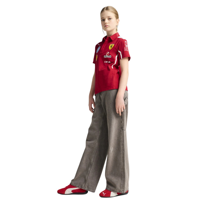 2025 Scuderia Ferrari HP F1™ Team Kid's Polo Youth - Dark Cherry Red