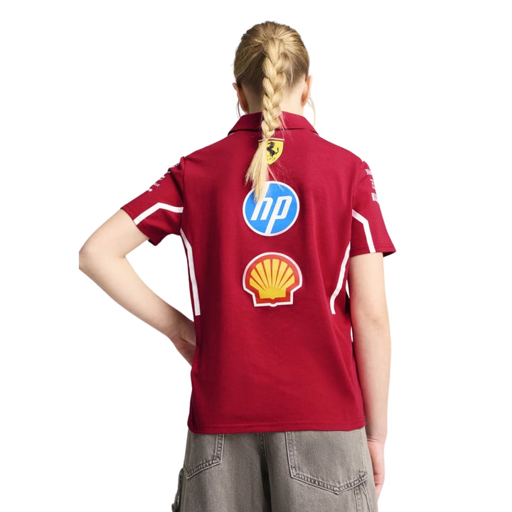 2025 Scuderia Ferrari HP F1™ Team Kid's Polo Youth - Dark Cherry Red