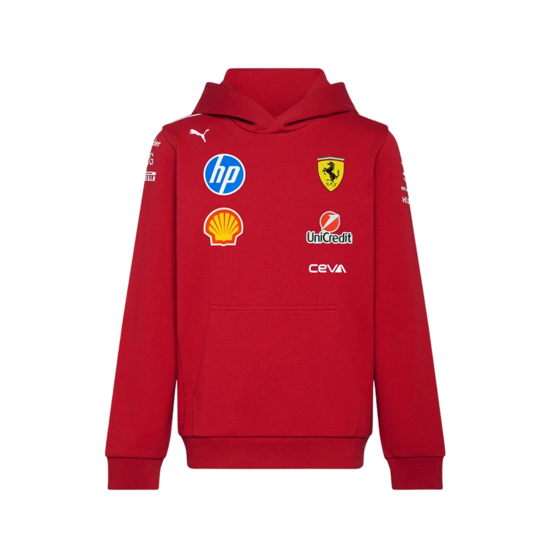 2025 Scuderia Ferrari HP F1™ Team Hoodie Youth Sweatshirt Kids - Dark Cherry Red