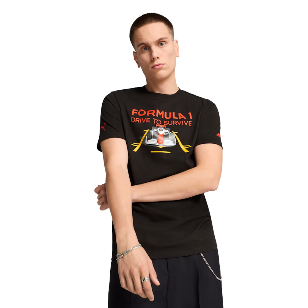 2025 F1™ Collection X Puma "Drive To Survive" Race Adult  T-Shirt - Black