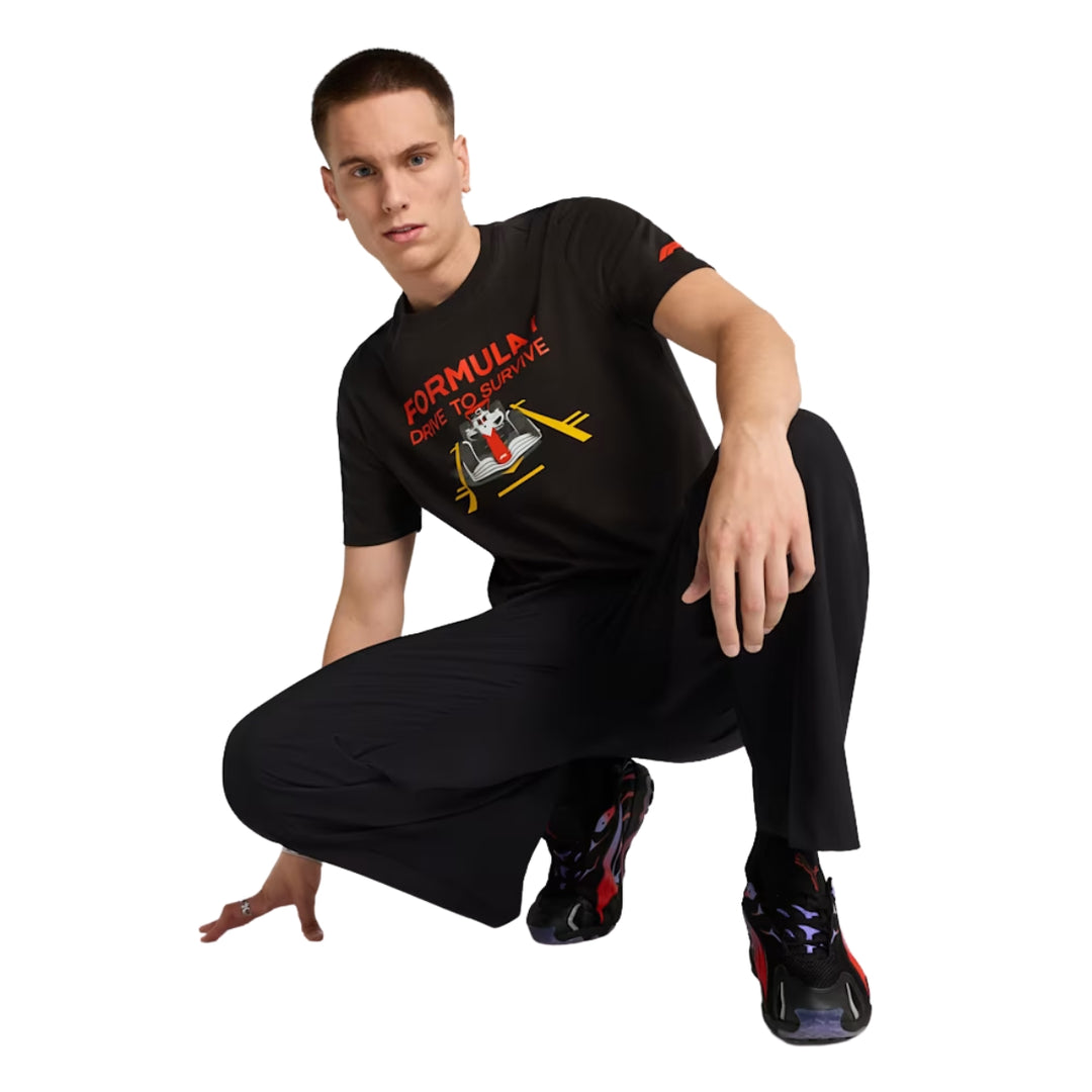 2025 F1™ Collection X Puma "Drive To Survive" Race Adult  T-Shirt - Black