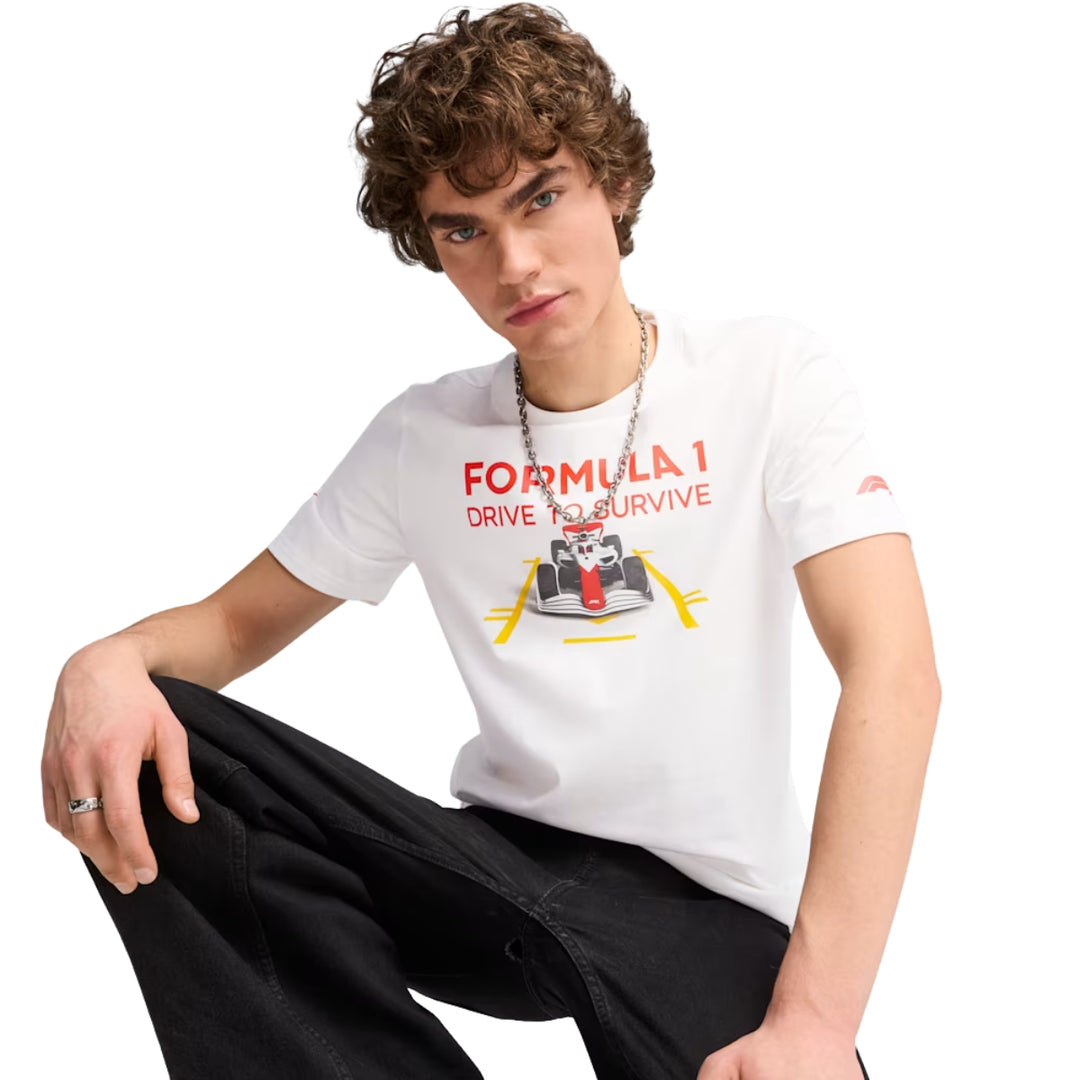 2025 F1™ Collection X Puma "Drive To Survive" Race Adult  T-Shirt - White