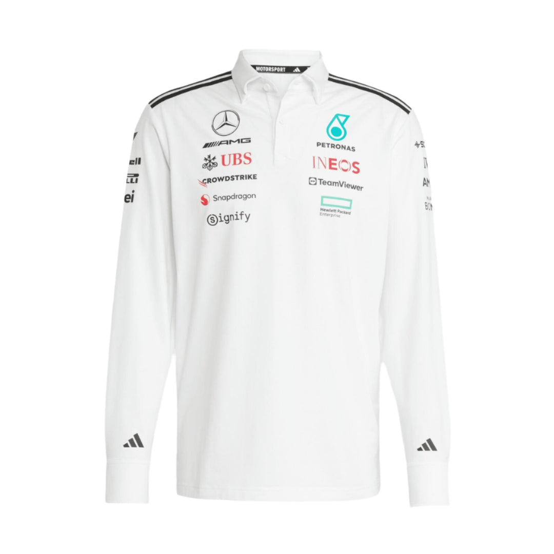 2025 Mercedes-AMG F1™ Team x Adidas Long Sleeve Team Polo - White