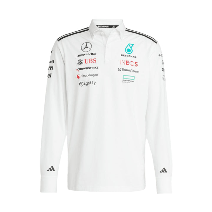 2025 Mercedes-AMG F1™ Team x Adidas Long Sleeve Team Polo - White