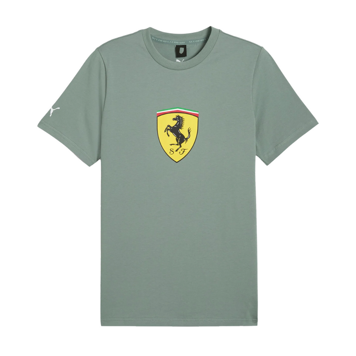 2025 Scuderia Ferrari F1™ Race CR Big Shield Men's T-Shirt - Rosso Corsa Red / Black / Green Moon