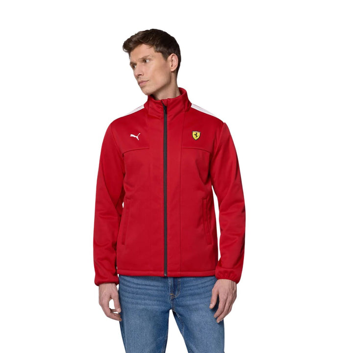 2025 Scuderia Ferrari F1™ Team Logo FW Men's Softshell Jacket - Black / Dark Cherry