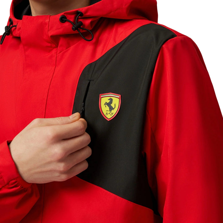 2025 Scuderia Ferrari F1™ Team Logo Men's Rain Jacket - Red