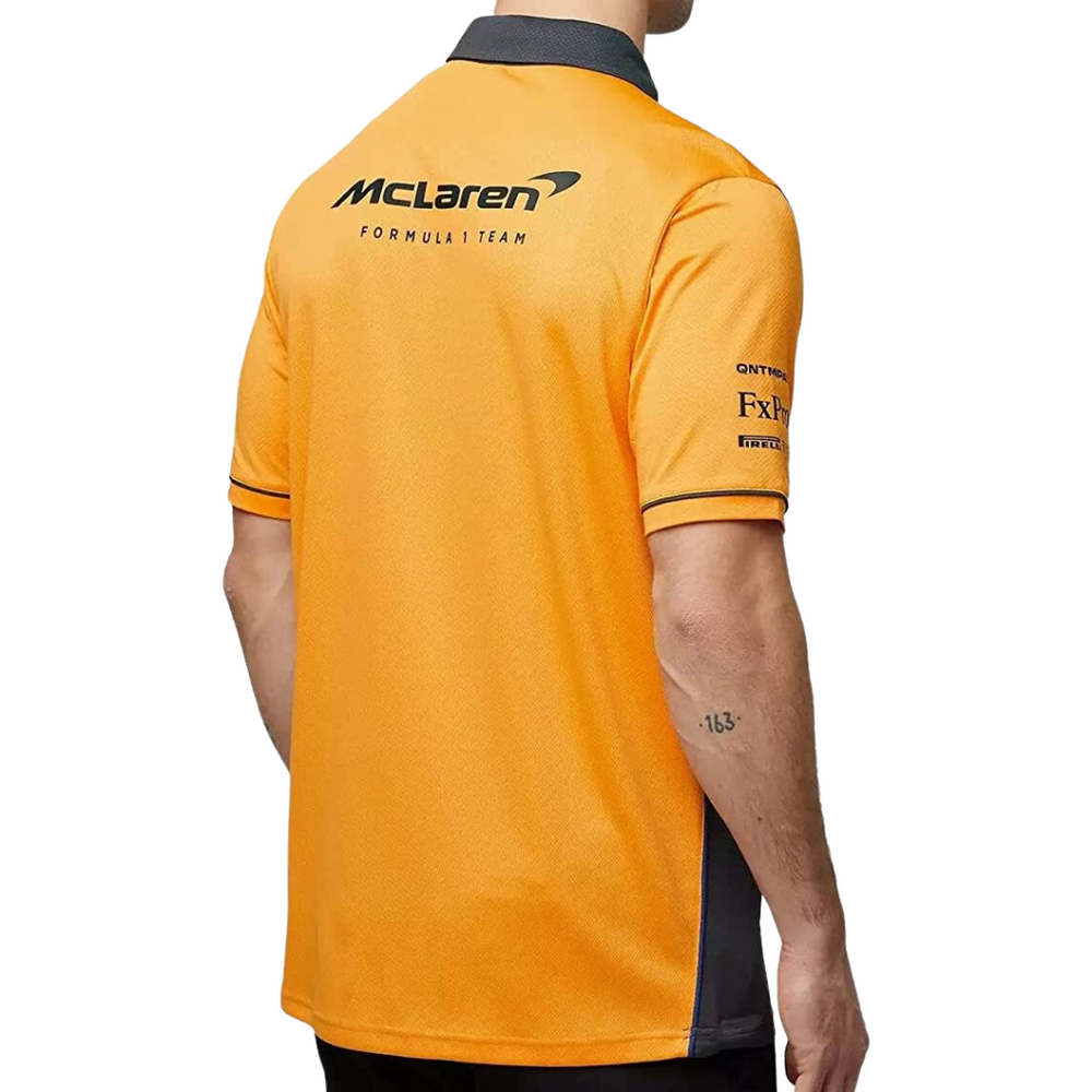 McLaren F1™ Team Replica Polo Shirt - Men - Dark Grey and Papaya Orange