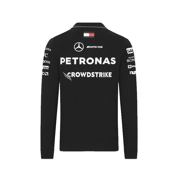 Mercedes AMG Petronas F1™ Team Men's Knitted Long Sleeve Polo - Black