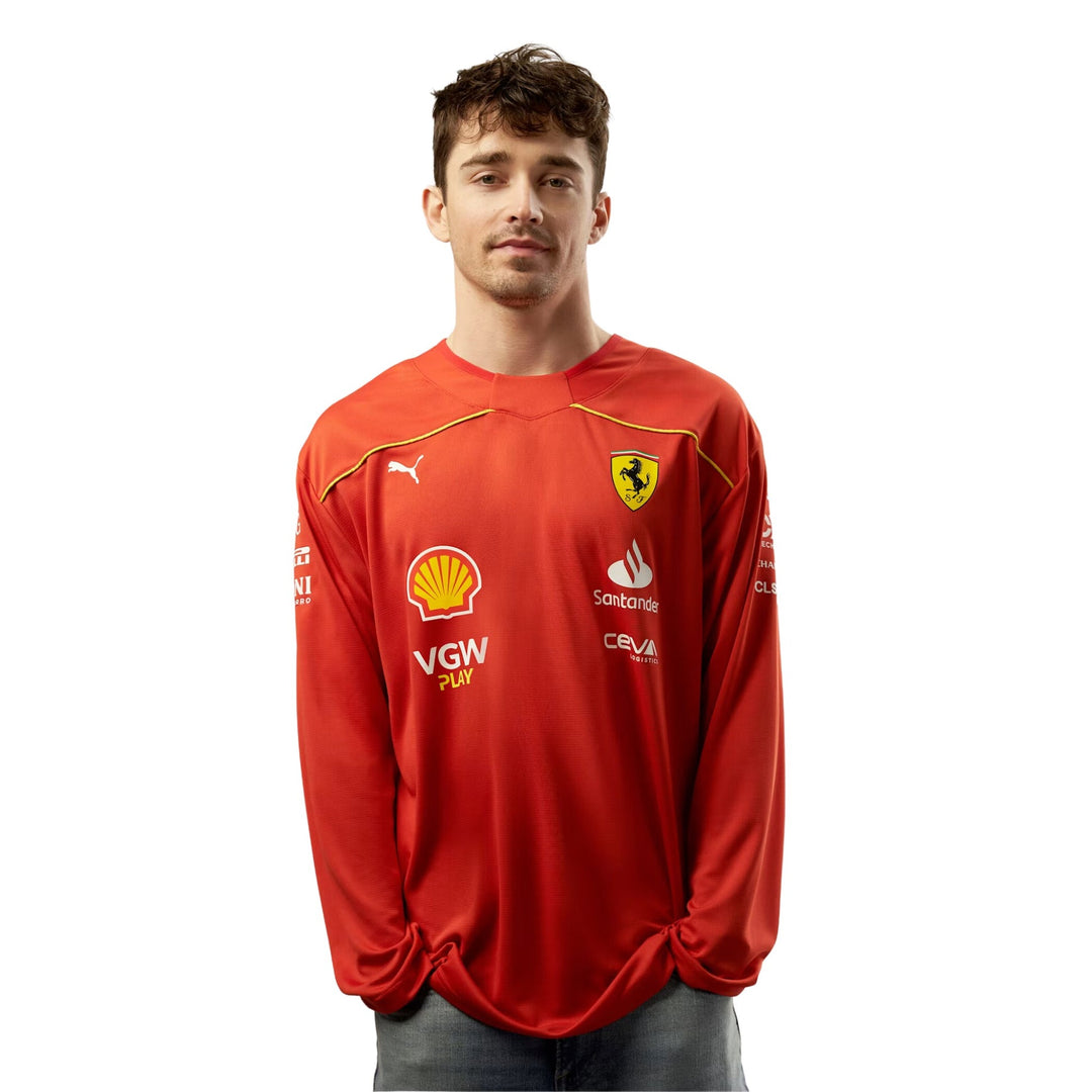 Puma Scuderia Ferrari 2024 F1 Canadian GP Charles Leclerc Hockey Men's Jersey - Burnt Red