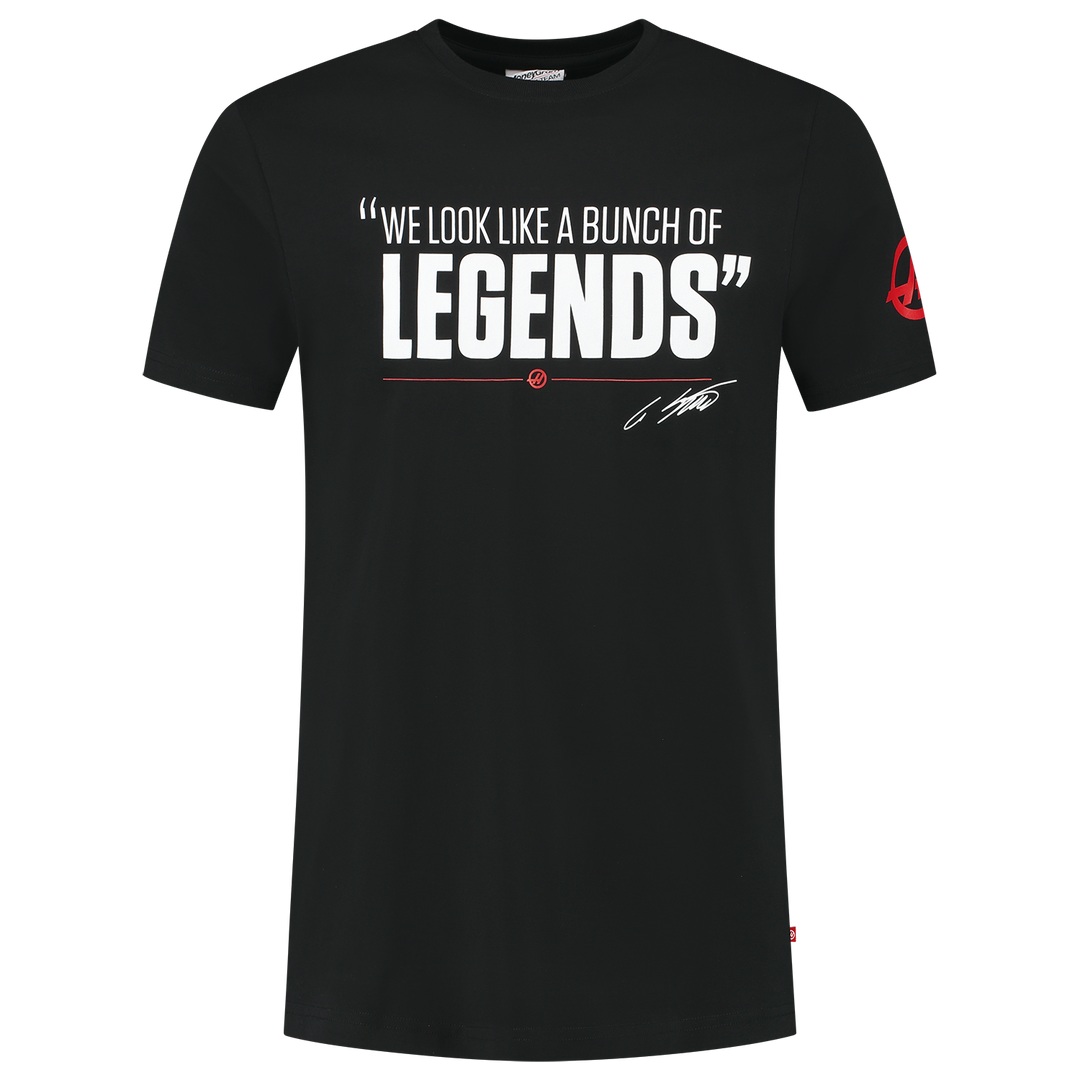 Official Haas F1 Gunther Steiner We Look Like a Bunch of Legends Men's Black T-shirt 