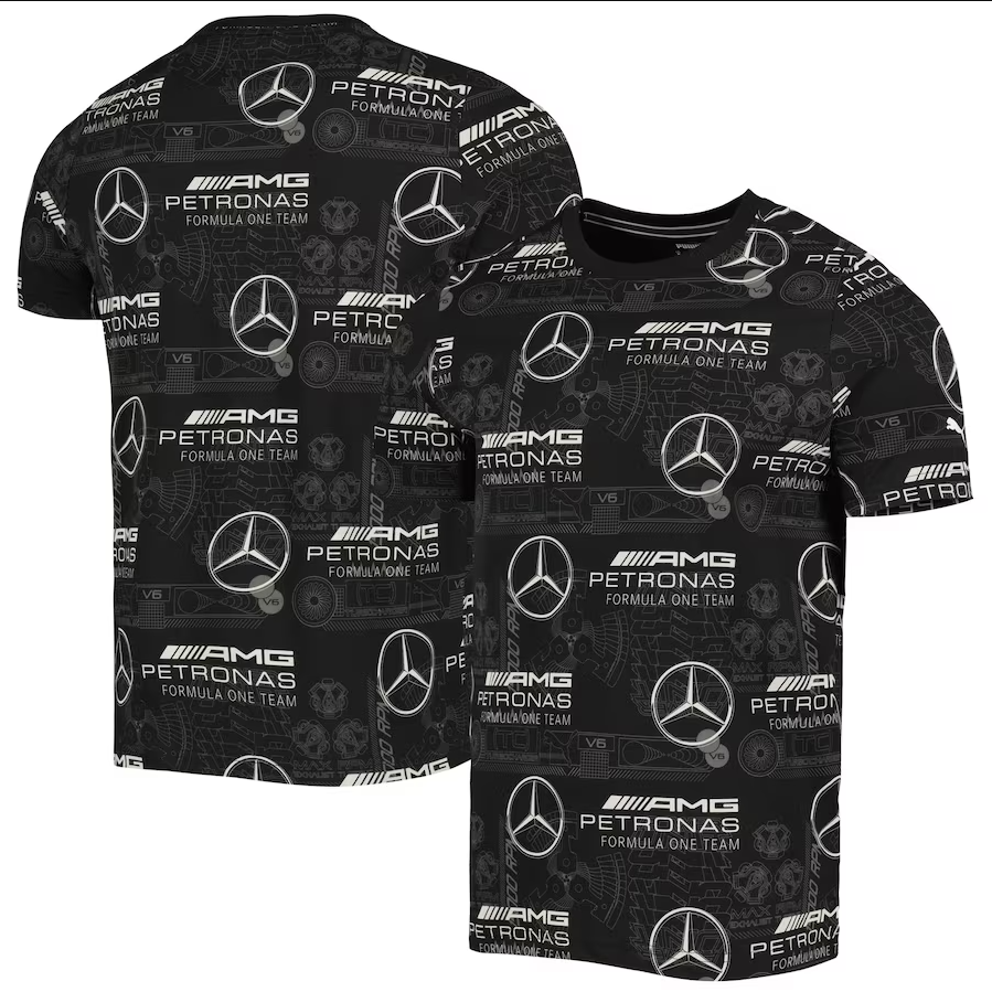 Mercedes AMG Petronas F1 Team Puma Allover Print T Shirt Men