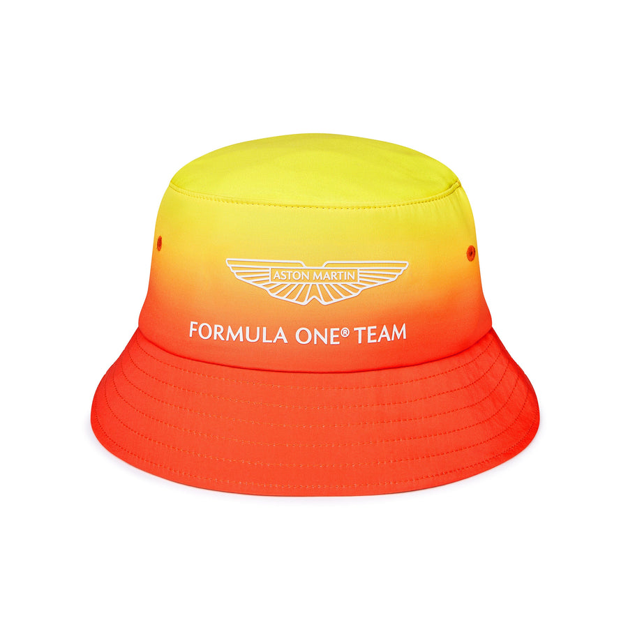 Aston Martin F1 2025 Team Bucket Hat - Official Licensed Green Hat With Lime Brim, One Size Fits Most
