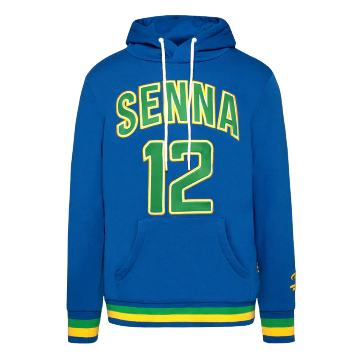 Ayrton Senna Fanwear Collegiate Hooded Men's Sweatshirt - Blue