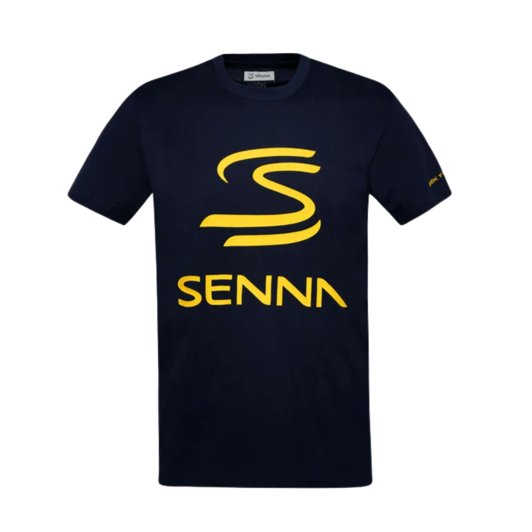 Ayrton Senna Legacy Logo Men's T-Shirt - Blue/Grey/White