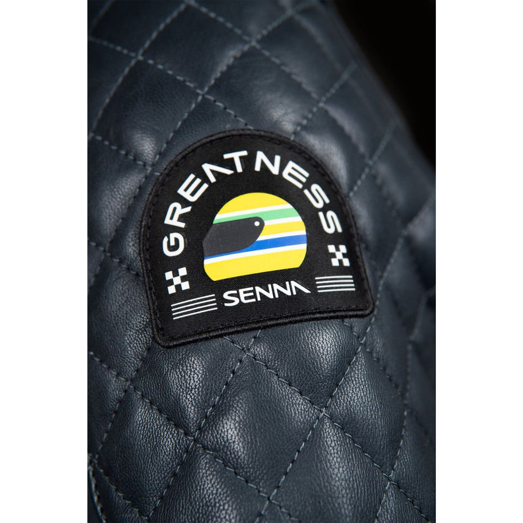 Original Senna 'Greatness" Men's Leather Vintage Leather Adult Jacket - Blue