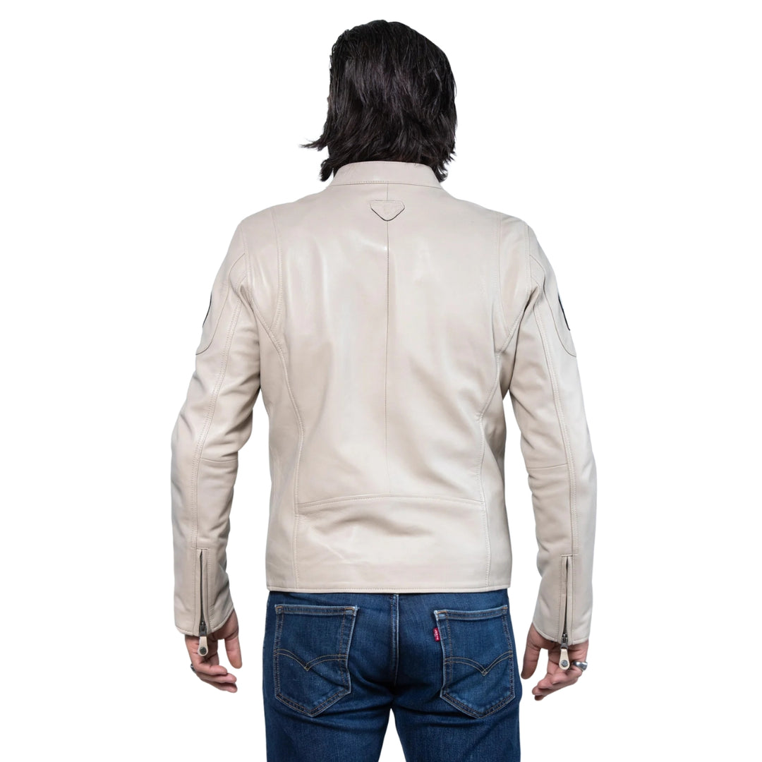 Carroll Shelby Shelby Leather Men Jacket Ecru - Beige