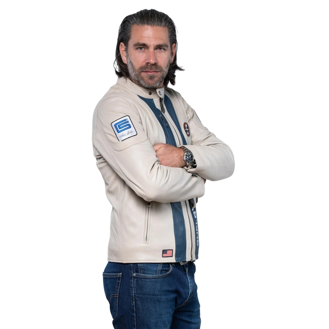 Carroll Shelby Shelby Leather Men Jacket Ecru - Beige