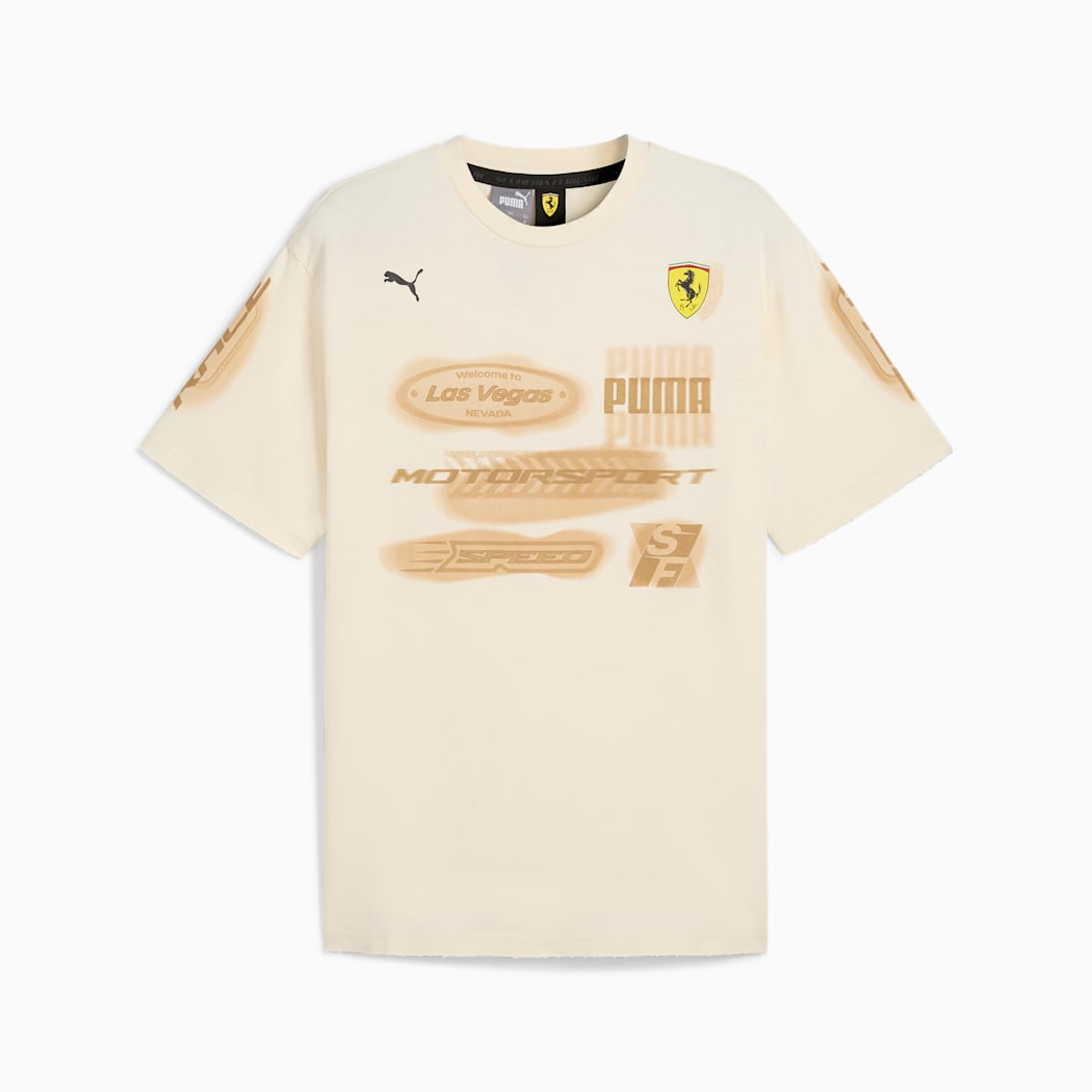 2024 Puma Scuderia Ferrari Desert Sun Las Vegas GP Men's T-Shirt - Ivory White