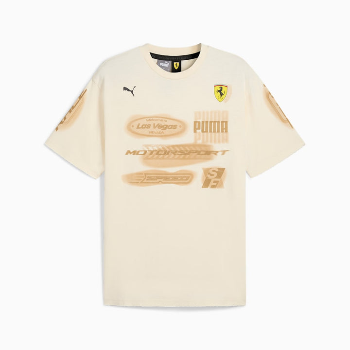 2024 Puma Scuderia Ferrari Desert Sun Las Vegas GP Men's T-Shirt - Ivory White
