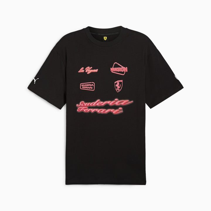 Ferrari Las Vegas Mansion Race Neon Energy Archive Men's T-Shirt -Black