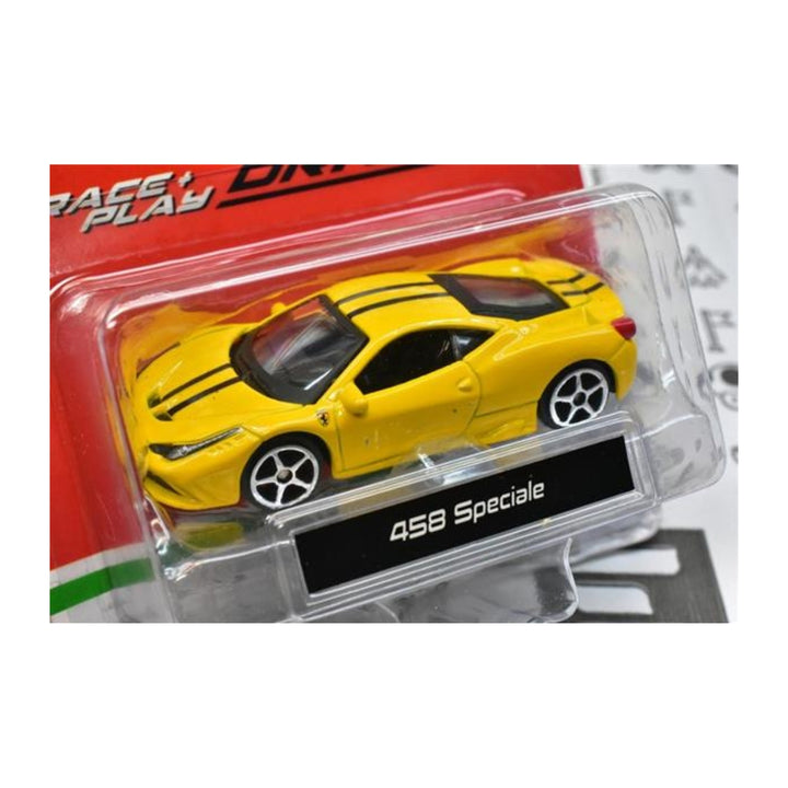 Ferrari 458 Speciale Bburago Race + Play 1:64 Scale Model Car - Yellow