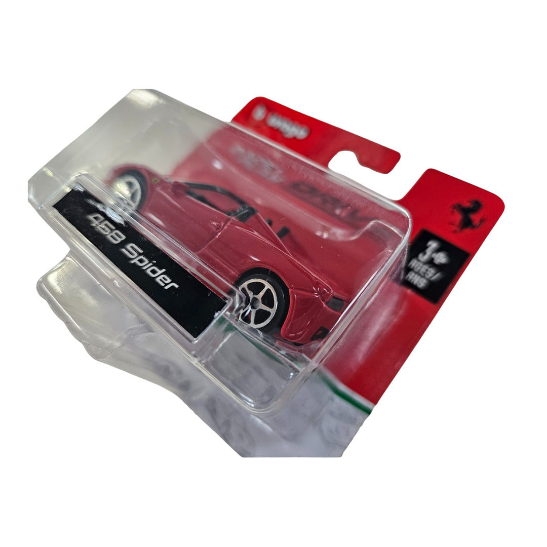 Ferrari 458 Spider Bburago Race + Play 1:64 Scale Model Car - Red