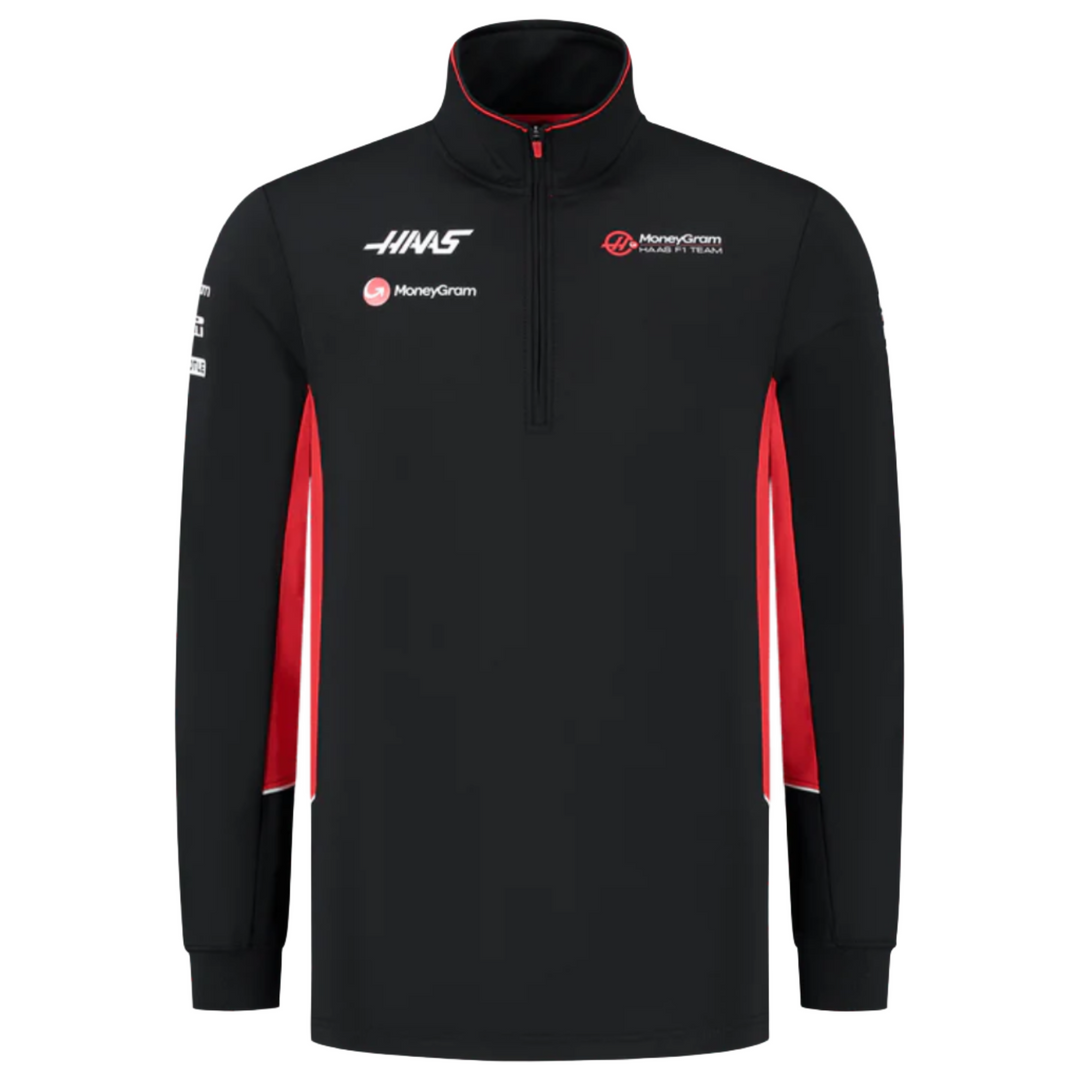 Haas F1™ Team Men's Fitted Half-Zip Sweater - Black