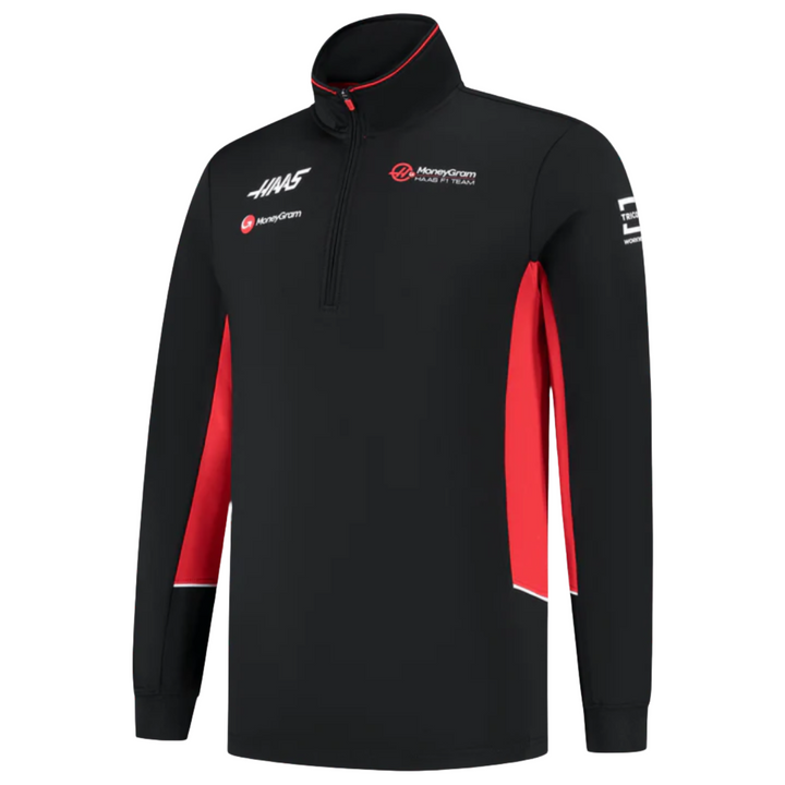 Haas F1™ Team Men's Fitted Half-Zip Sweater - Black