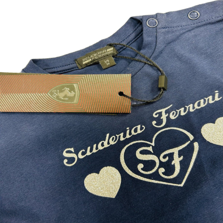 Scuderia Ferrari Baby Girl T-shirt SF Heart - Navy