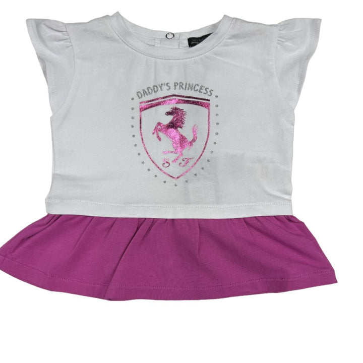 Scuderia Ferrari Infant Girl Daddy's Princess Dress - Pink/White/Red