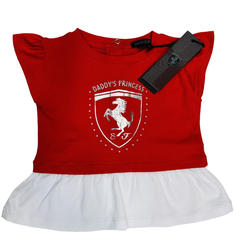 Scuderia Ferrari Infant Girl Daddy's Princess Dress - Pink/White/Red