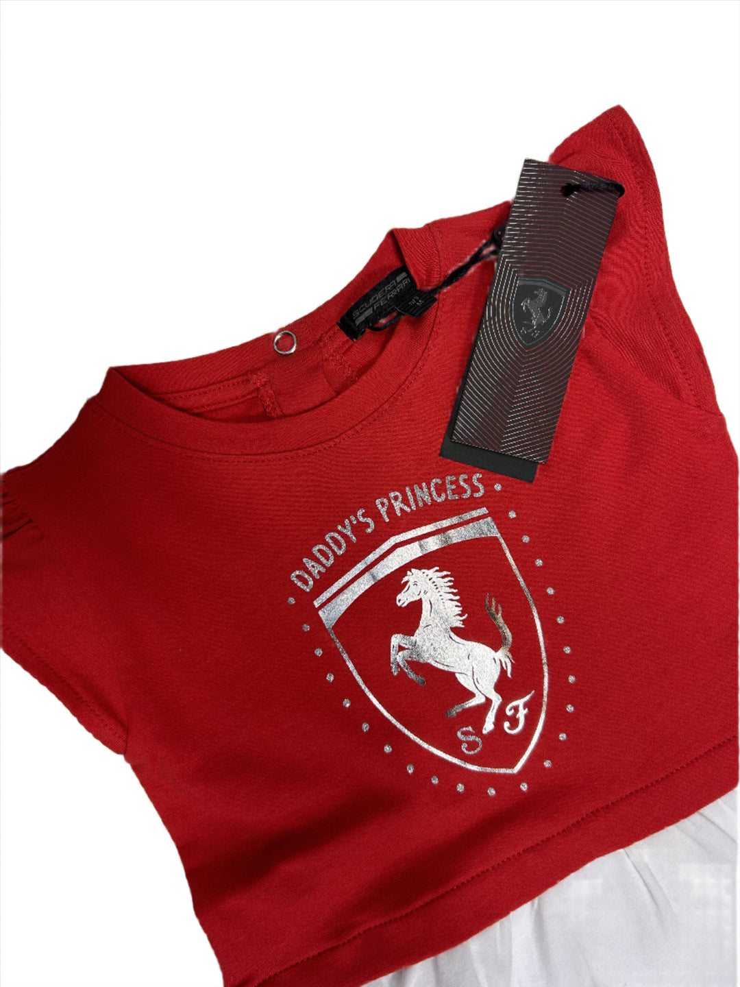 Scuderia Ferrari Infant Girl Daddy's Princess Dress - Pink/White/Red