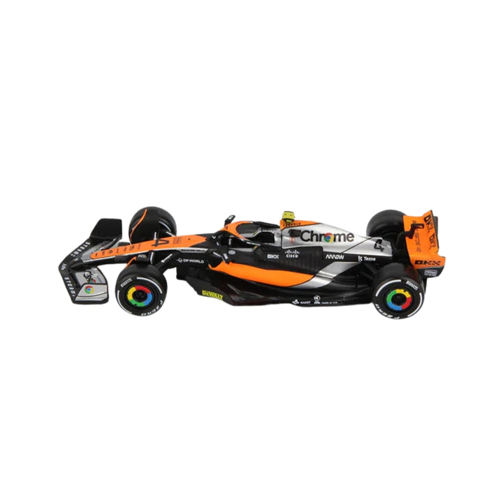 McLaren F1™ Team BRITISH GP Lando Norris & Oscar Piastri MCL60 Bburago 1:43 Scale Model Car - Papaya