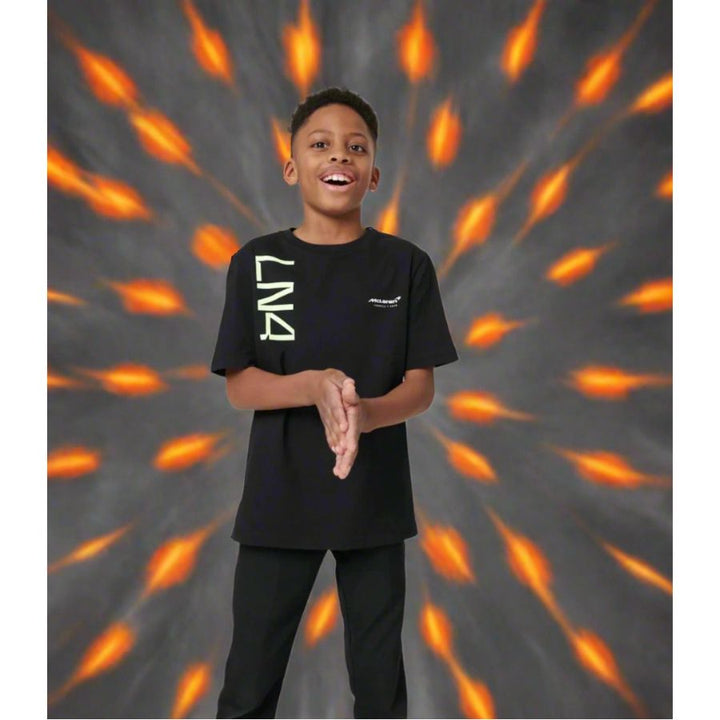 McLaren  F1™ Team Lando Norris 'Core' LN4 Kids Junior Unisex T-shirt - Black