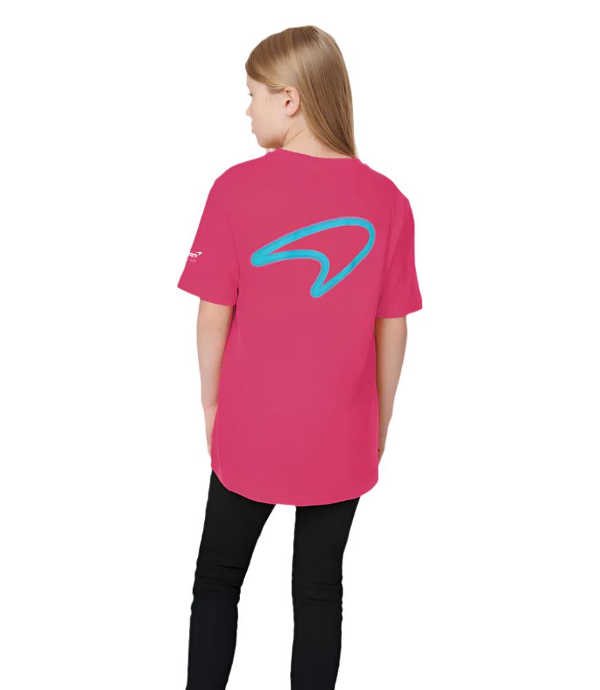 McLaren F1™ Team Miami Neon Logo Junior Kids Unisex T-shirt - Pink
