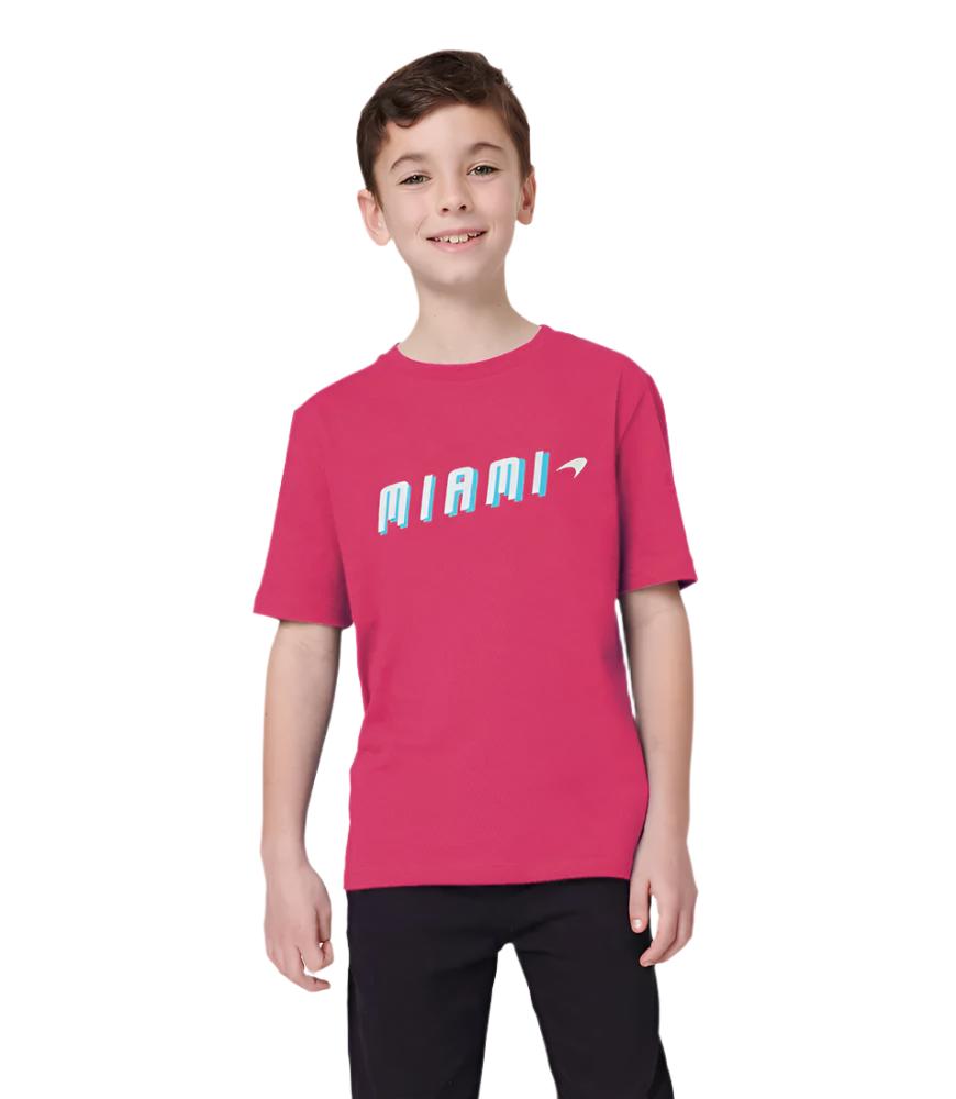 McLaren F1™ Team Miami Neon Logo Junior Kids Unisex T-shirt - Pink
