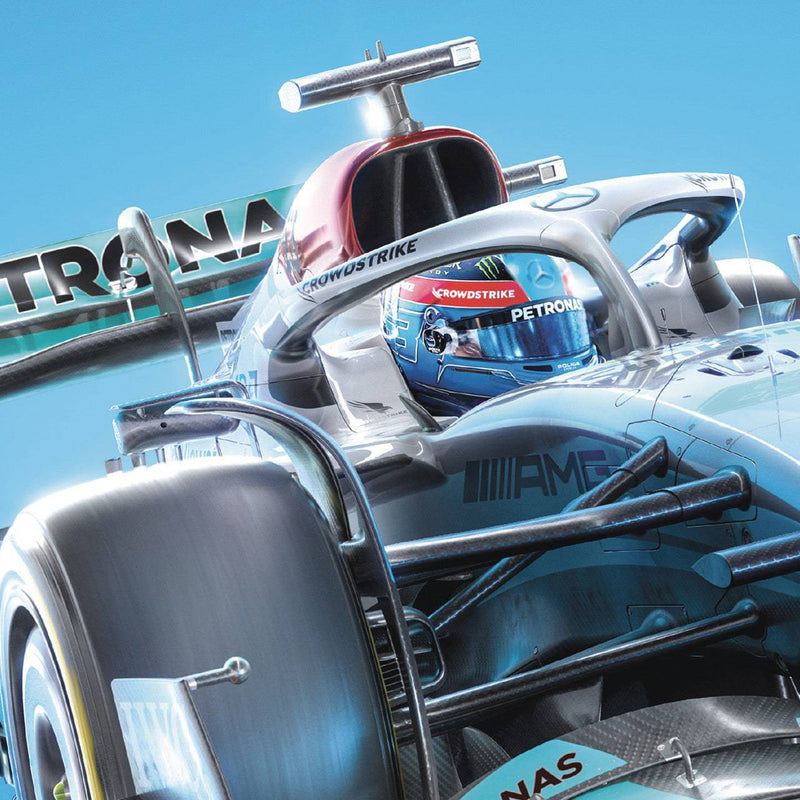 Mercedes-AMG Petronas F1 Team - George Russell - 2022 Poster - Blue and Black