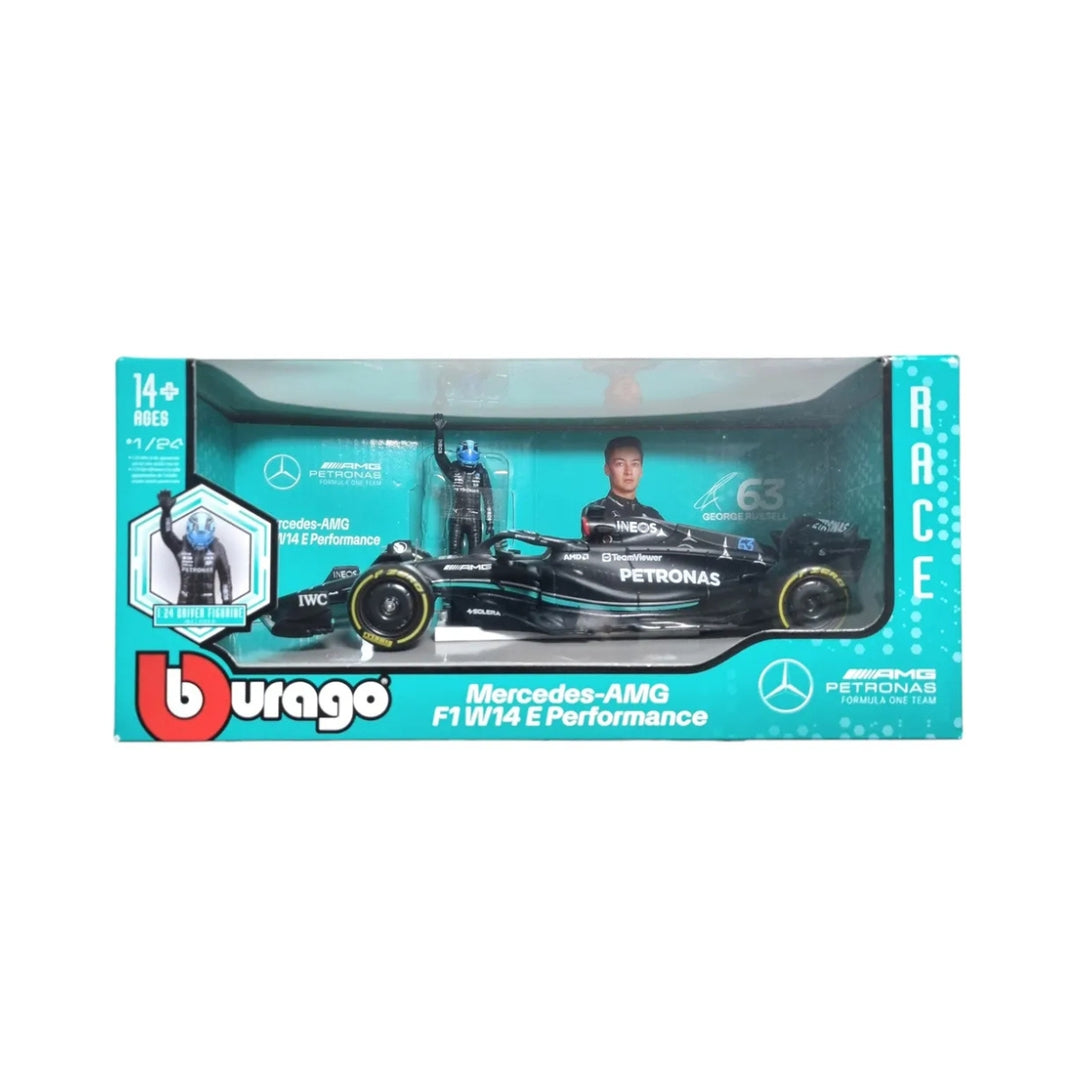Mercedes AMG Petronas F1™ Team George Bburago 1:24 Scale Model Car - Black