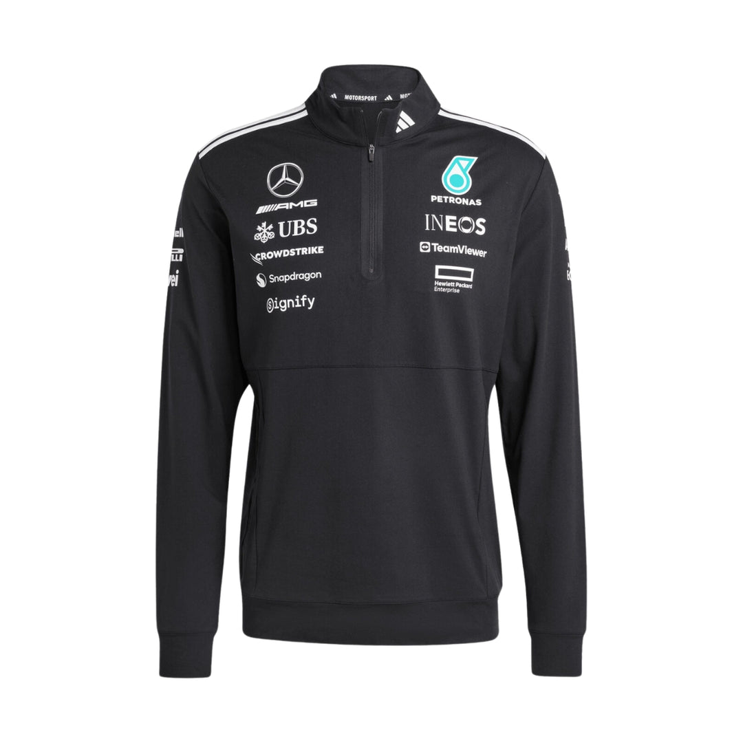 2025 Mercedes AMG Petronas F1™ Team x Adidas Men's 1/4 Zip Sweatshirt - Black
